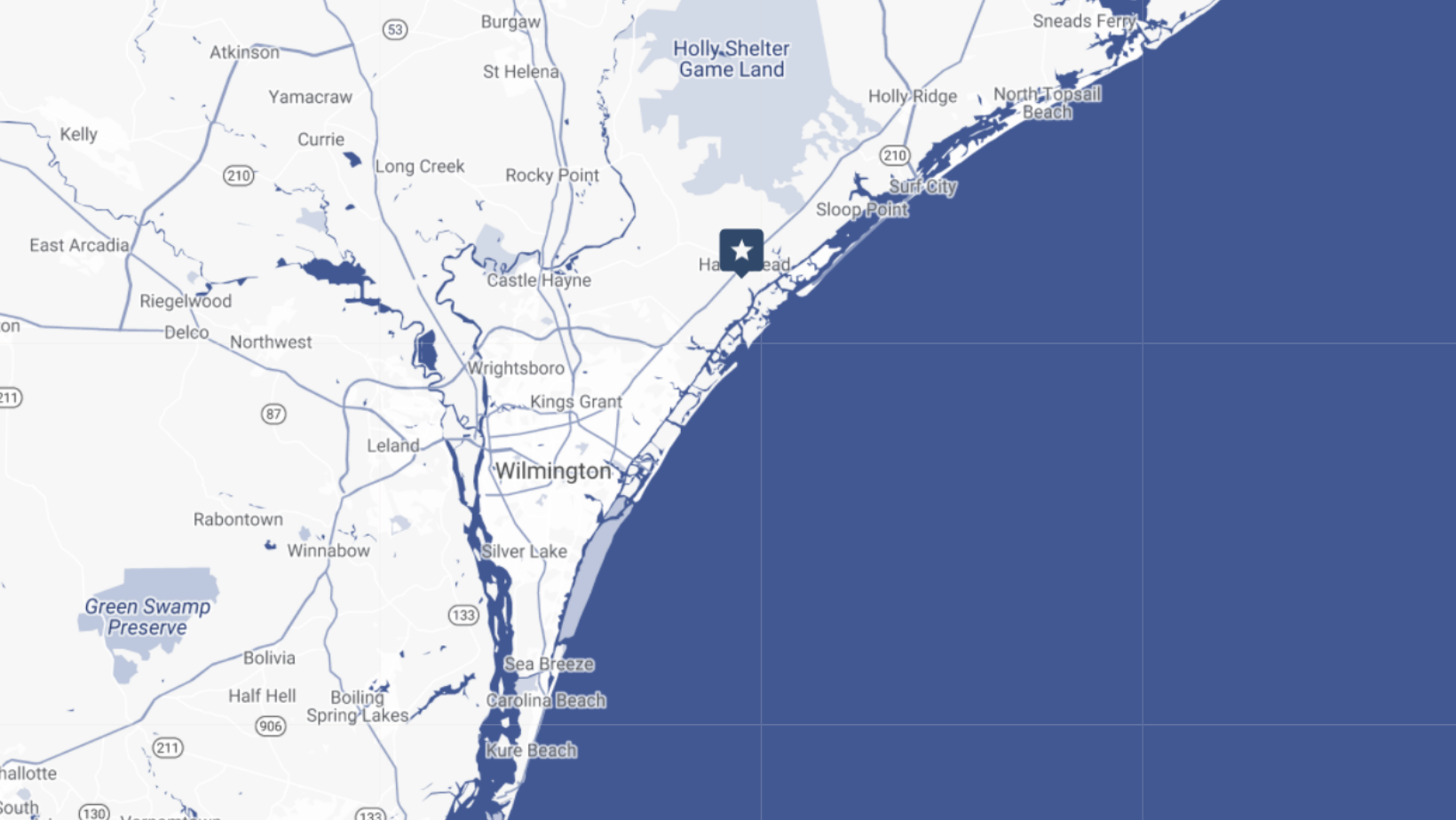 Wilmington NC dock builders map